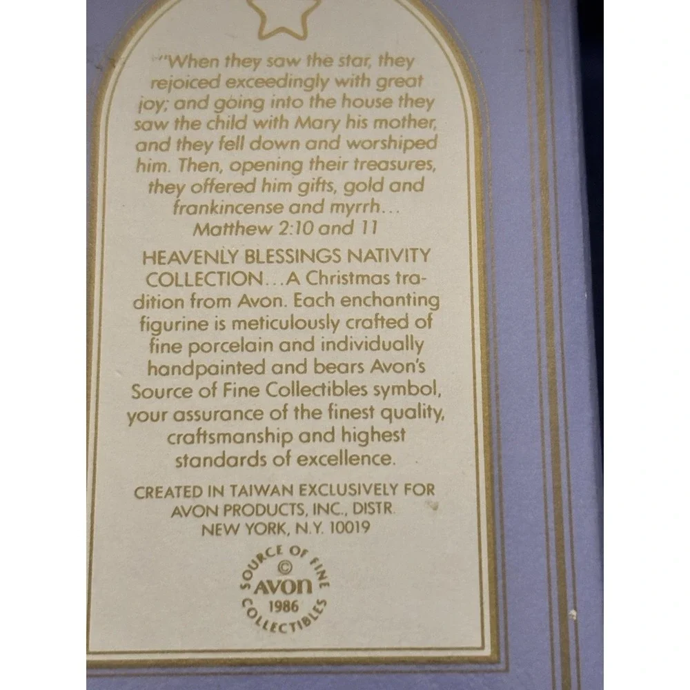 Vintage 1986 Avon Heavenly Blessings Nativity Balthasar Porcelain Figurine [A1]